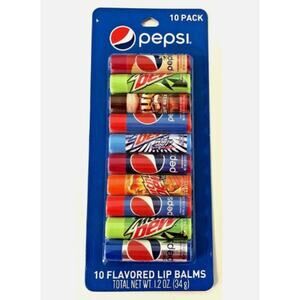 Pepsi & Mountain Dew Flavored Lip Balm Set - 10 Pack Of Soda-Inspired Scents